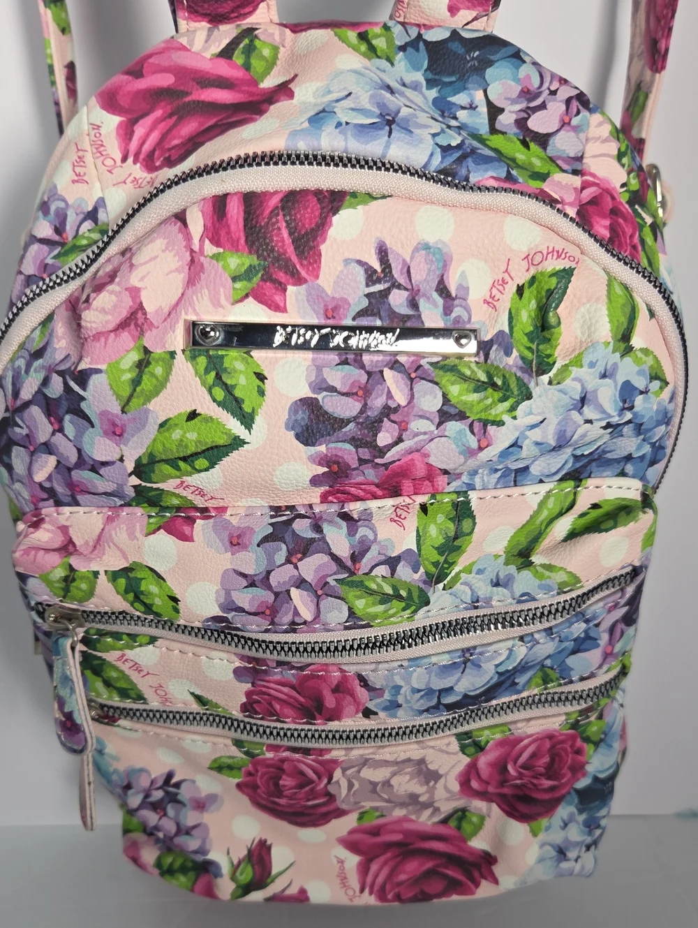 Betsey Johnson Floral Convertible Backpack - Pink Multi
